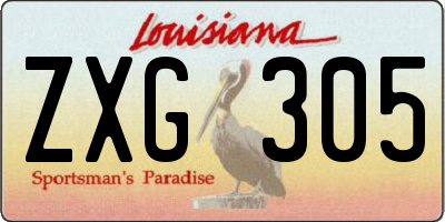 LA license plate ZXG305