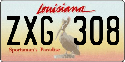 LA license plate ZXG308