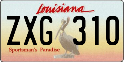 LA license plate ZXG310