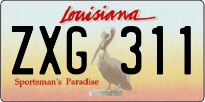 LA license plate ZXG311