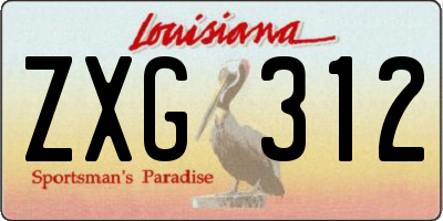 LA license plate ZXG312