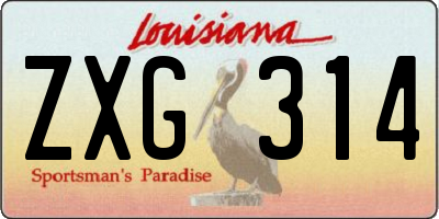 LA license plate ZXG314