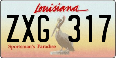 LA license plate ZXG317