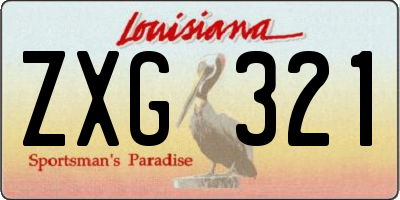 LA license plate ZXG321