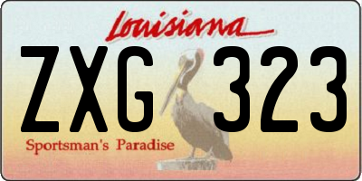 LA license plate ZXG323