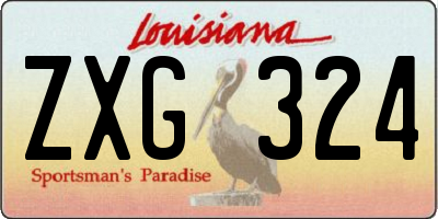 LA license plate ZXG324