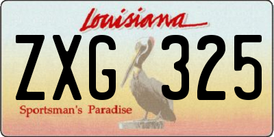 LA license plate ZXG325