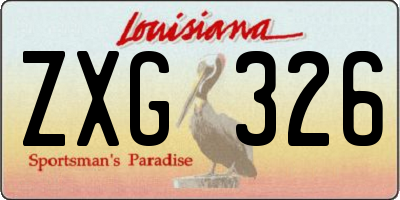LA license plate ZXG326