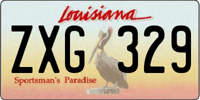 LA license plate ZXG329