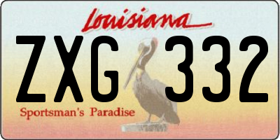 LA license plate ZXG332