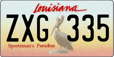 LA license plate ZXG335