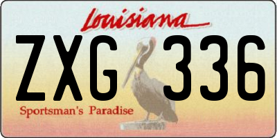 LA license plate ZXG336