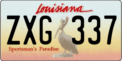 LA license plate ZXG337