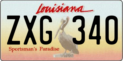 LA license plate ZXG340