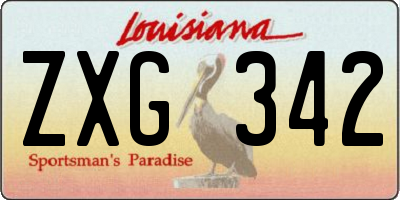 LA license plate ZXG342