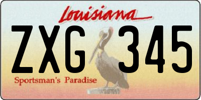 LA license plate ZXG345