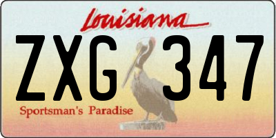 LA license plate ZXG347