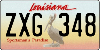 LA license plate ZXG348