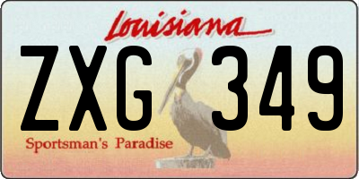 LA license plate ZXG349