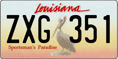 LA license plate ZXG351