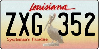 LA license plate ZXG352