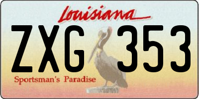 LA license plate ZXG353