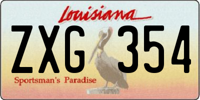 LA license plate ZXG354