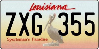 LA license plate ZXG355