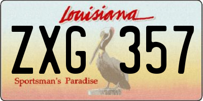 LA license plate ZXG357