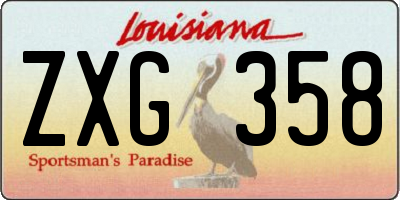 LA license plate ZXG358