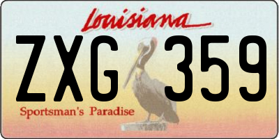 LA license plate ZXG359