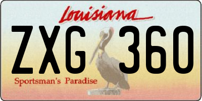 LA license plate ZXG360