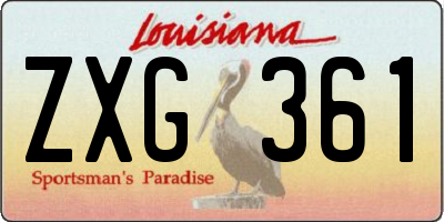 LA license plate ZXG361