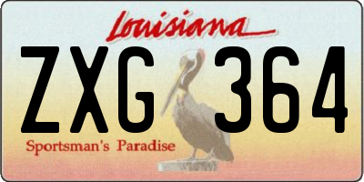 LA license plate ZXG364