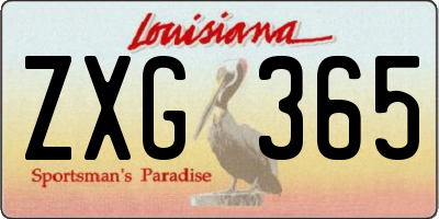 LA license plate ZXG365