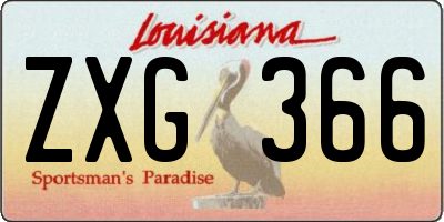 LA license plate ZXG366