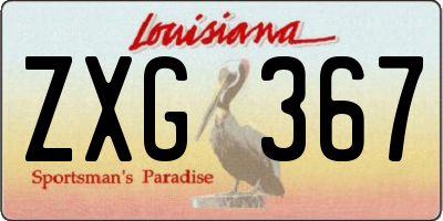LA license plate ZXG367