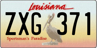 LA license plate ZXG371