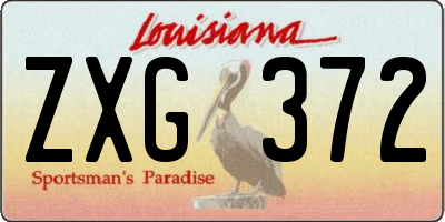 LA license plate ZXG372