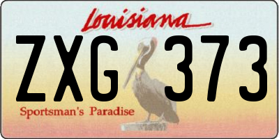 LA license plate ZXG373