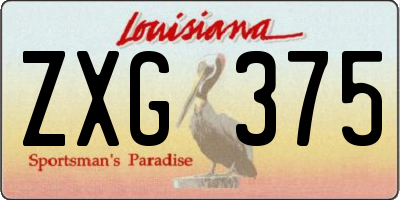 LA license plate ZXG375