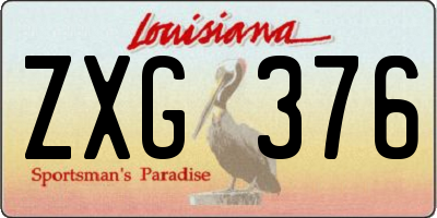 LA license plate ZXG376