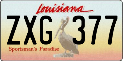 LA license plate ZXG377