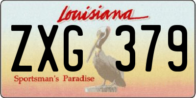 LA license plate ZXG379