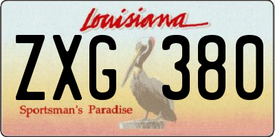 LA license plate ZXG380