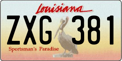 LA license plate ZXG381