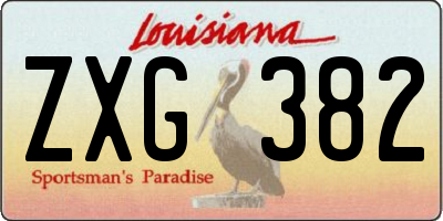 LA license plate ZXG382