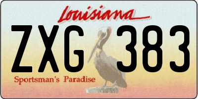 LA license plate ZXG383