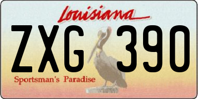 LA license plate ZXG390