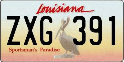 LA license plate ZXG391